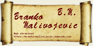 Branko Malivojević vizit kartica